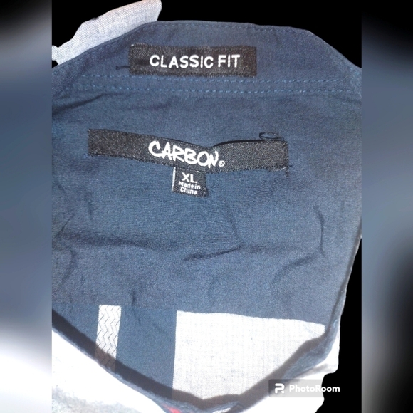 Men's Carbon button down shirt, blue multi, size XL - Picture 4 of 4